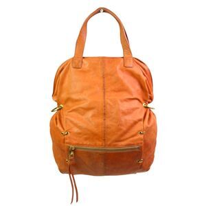 ROOMY Kooba TAN BROWN REAL LEATHER FRAME SHOULDER BAG TOTE HOBO HANDBAG SATCHEL